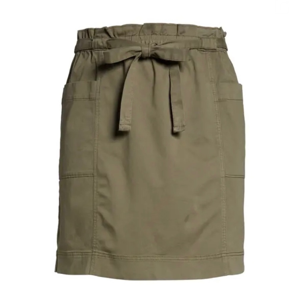 Caslon Skirt Midi Utility Olive Green Tie Waist Casual Bottom Boho Summer Plus